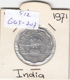 S12-G05-0207 India 10 paise 1971 Calcutta VF KM27