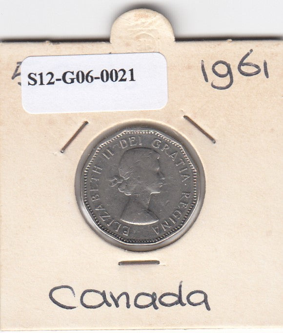 S12-G06-0021 Canada  5 cent 1961   VF KM50a
