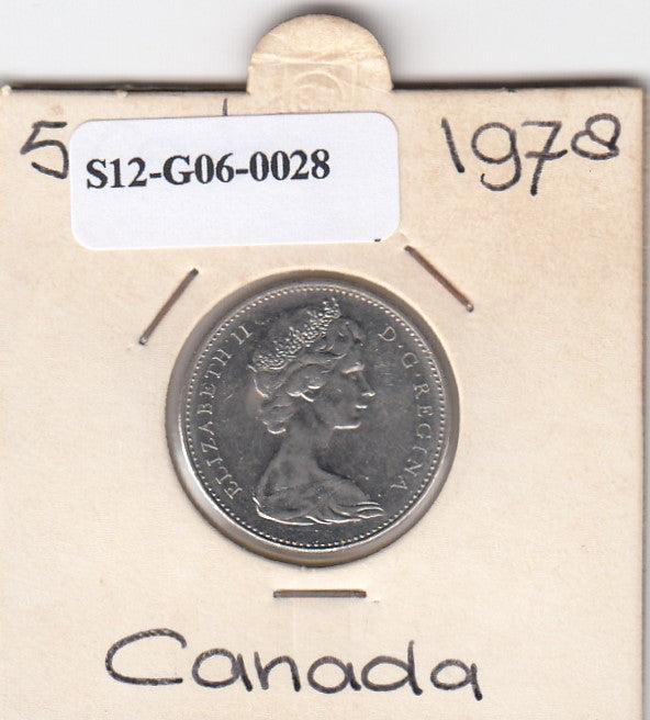 S12-G06-0028 Canada  5 cent 1978   VF/XF KM50a