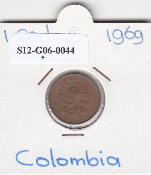 S12-G06-0044 Colombia 1 centavos 1969  UNC KM205a