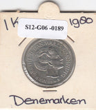 S12-G06-0189 Denemarken 1 krone 1980  VF KM862
