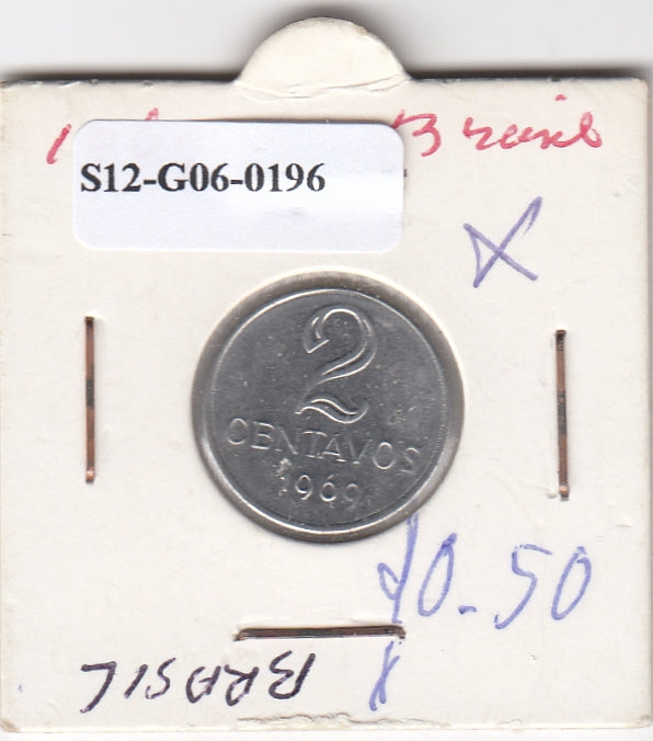 S12-G06-0196 Brazilië 2 centavos 1969 ZF KM576