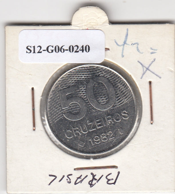 S12-G06-0240 Brazilië 50 cruzeiros 1892  VF KM594