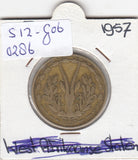S12-G06-0286 French West Afrika 25 Francs 1957  VF KM9 Togo