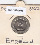 S12-G07-0001 Verenigd Koninkrijk 20 pence 1982  VF KM# 931