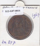 S12-G07-0016 Verenigd Koninkrijk 1 penny 1967  VF KM# 897