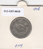 S12-G07-0018 United Kingdom 1 Shilling 1948 VF KM# 863 English crest, lion on top of crown