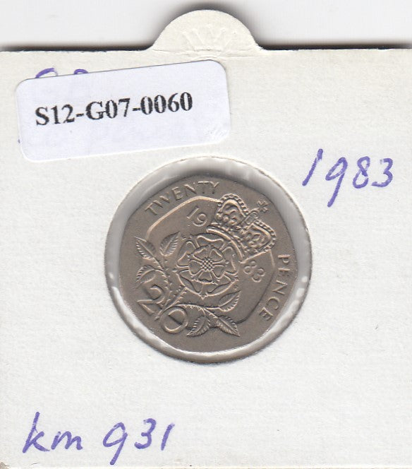 S12-G07-0060 Verenigd Koninkrijk 20 pence 1983  VF KM# 931