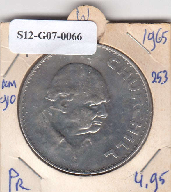 S12-G07-0066 Verenigd Koninkrijk 5 shillings 1965 UNC KM# 910 Winston Churchill Memorial