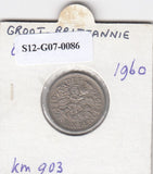 S12-G07-0086 Verenigd Koninkrijk 6 pence 1960  VF KM# 903