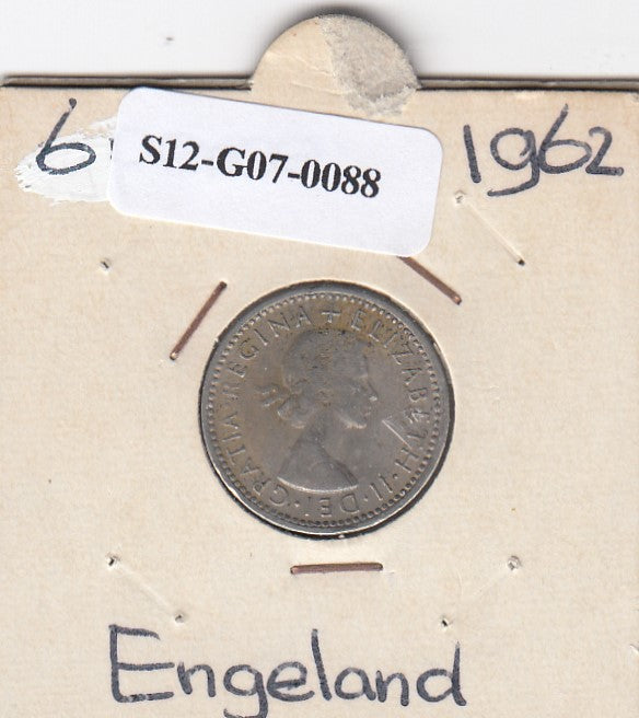 S12-G07-0088 Verenigd Koninkrijk 6 pence 1962  VF KM# 903