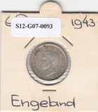 S12-G07-0093 United Kingdom 6 pence 1943 VF KM# 852 SILVER