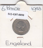 S12-G07-0098 Verenigd Koninkrijk 6 pence 1953  VF KM# 889