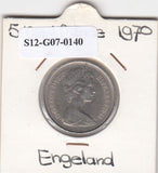S12-G07-0140 United Kingdom 5 new pence 1970 VF KM# 911