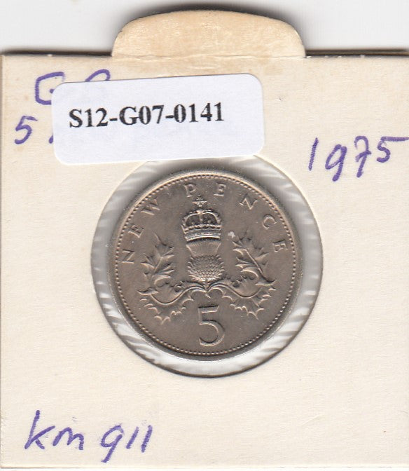 S12-G07-0141 Verenigd Koninkrijk 5 new pence 1975  XF KM# 911