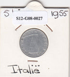 S12-G08-0027 Italië 5 lire 1955  VF KM92