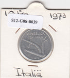 S12-G08-0039 Italië 10 lire 1973  VF KM92