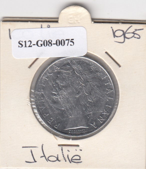 S12-G08-0075 Italië 100 lire 1965  VF KM96