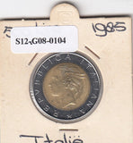 S12-G08-0104 Italië 500 lire 1985  VF KM111