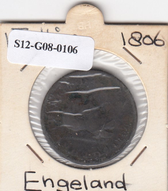 S12-G08-0106 Verenigd Koninkrijk 1 farthing 1806  FI- KM661