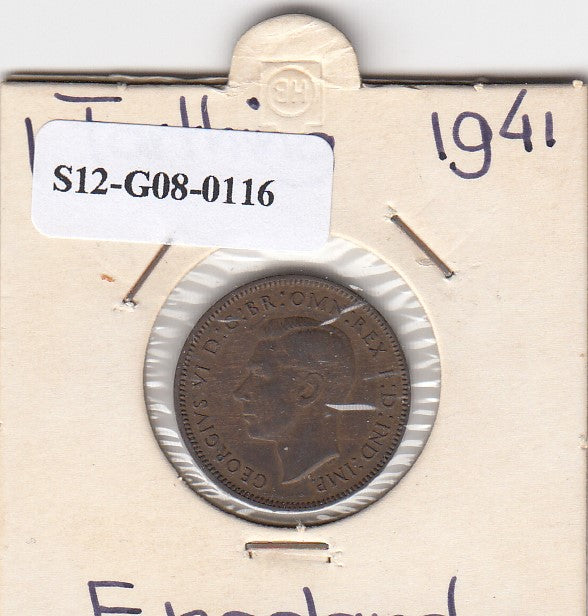 S12-G08-0116 Verenigd Koninkrijk 1 farthing 1941   VF/XF KM843