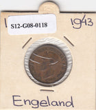 S12-G08-0118 Verenigd Koninkrijk 1 farthing 1943  VF KM843