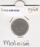 S12-G08-0183 Maleisië 10 cent 1948  FI/VF KM8