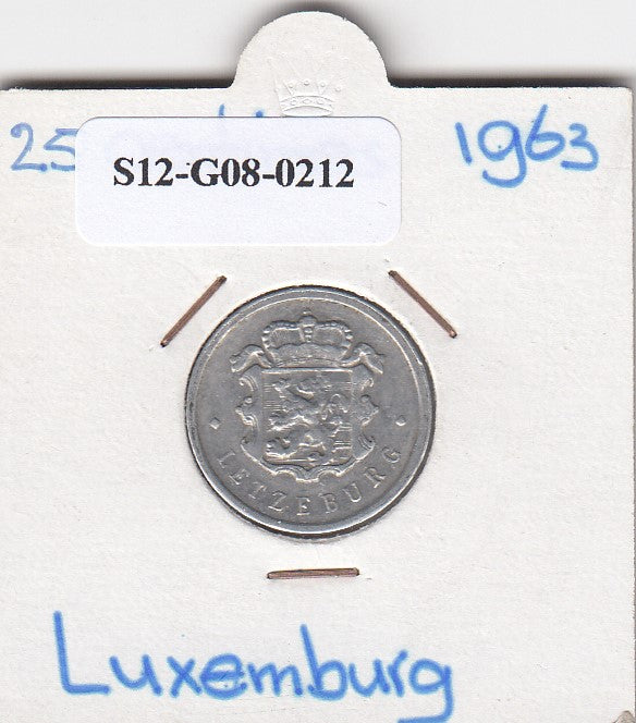S12-G08-0212 Luxemburg 25 centimes 1963  VF KM45a
