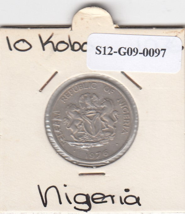 S12-G09-0097 Nigeria 10 kobo 1976  VF KM10.1