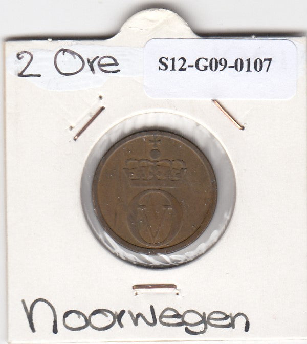 S12-G09-0107 Noorwegen 2 ore 1961  VF KM410