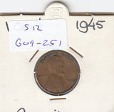 S12-G09-0251 Verenigde Staten 1 cent 1945  KM# 132 VF
