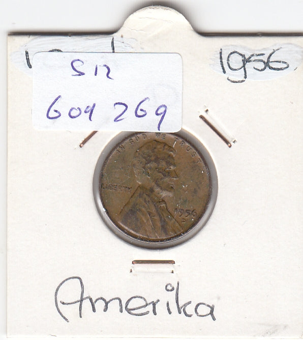 S12-G09-0269 Verenigde Staten 1 cent 1956 D KM# 132 VF