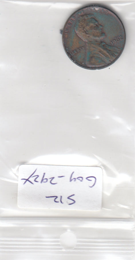 S12-G09-0292X Verenigde Staten 1 cent 1962  KM# 201 VF Lincoln Cent