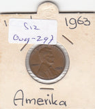 S12-G09-0297 Verenigde Staten 1 cent 1963  KM# 201 VF Lincoln Cent