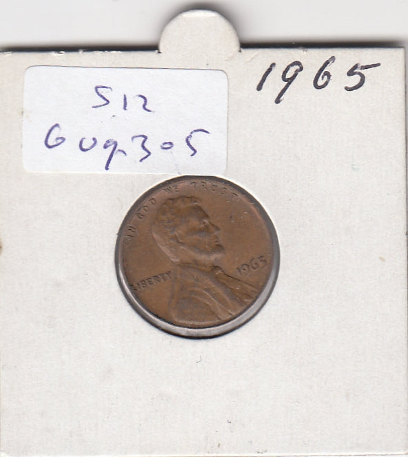 S12-G09-0305 Verenigde Staten 1 cent 1965  KM# 201 VF Lincoln Cent
