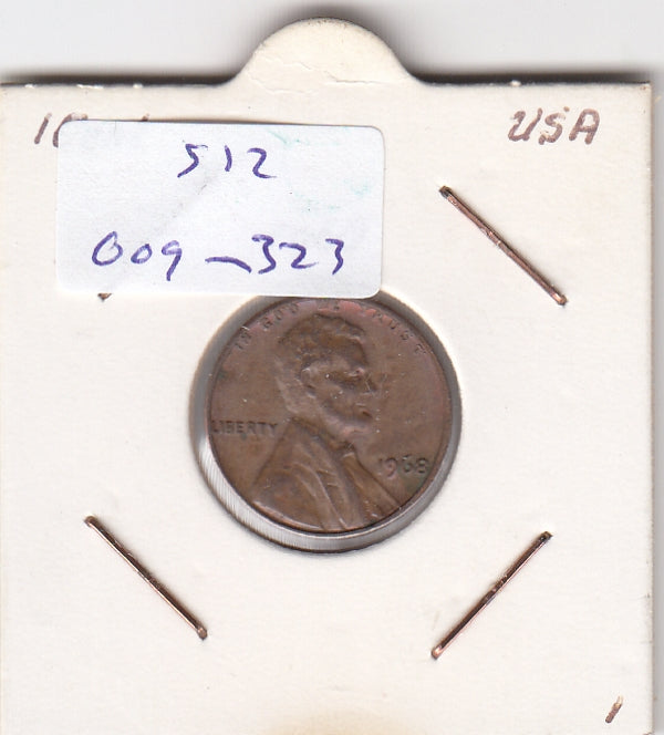 S12-G09-0323 Verenigde Staten 1 cent 1968  KM# 201 VF Lincoln Cent