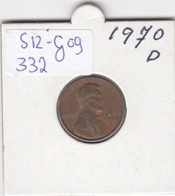 S12-G09-0332 Verenigde Staten 1 cent 1970 D KM# 201 VF Lincoln Cent