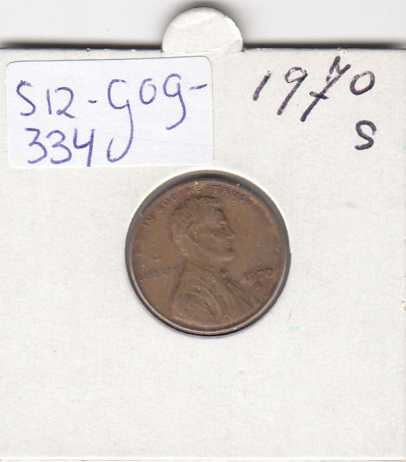 S12-G09-0334 Verenigde Staten 1 cent 1970 S KM# 201 VF Lincoln Cent
