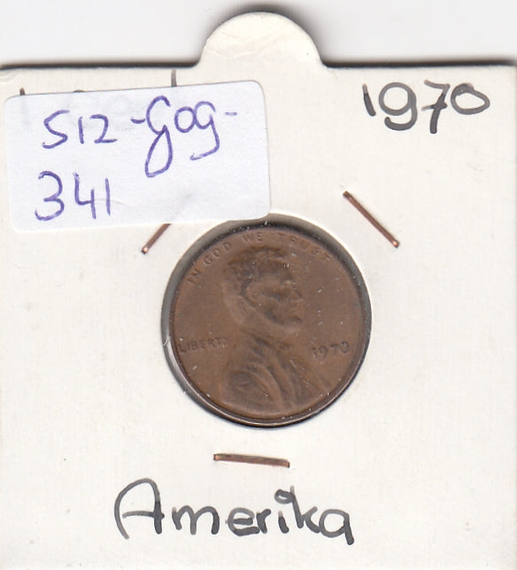 S12-G09-0341 Verenigde Staten 1 cent 1970  KM# 201 ZG Lincoln Cent
