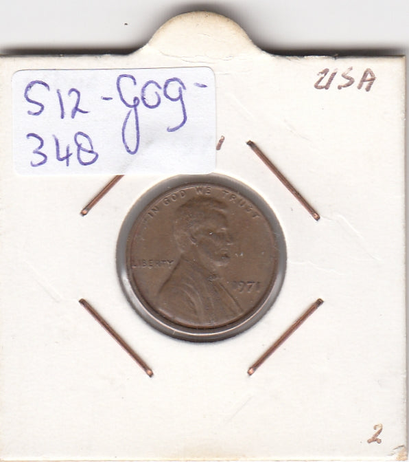 S12-G09-0348 Verenigde Staten 1 cent 1971  KM# 201 VF Lincoln Cent