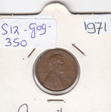 S12-G09-0350 Verenigde Staten 1 cent 1971 KM# 201 ZFR Lincoln Cent