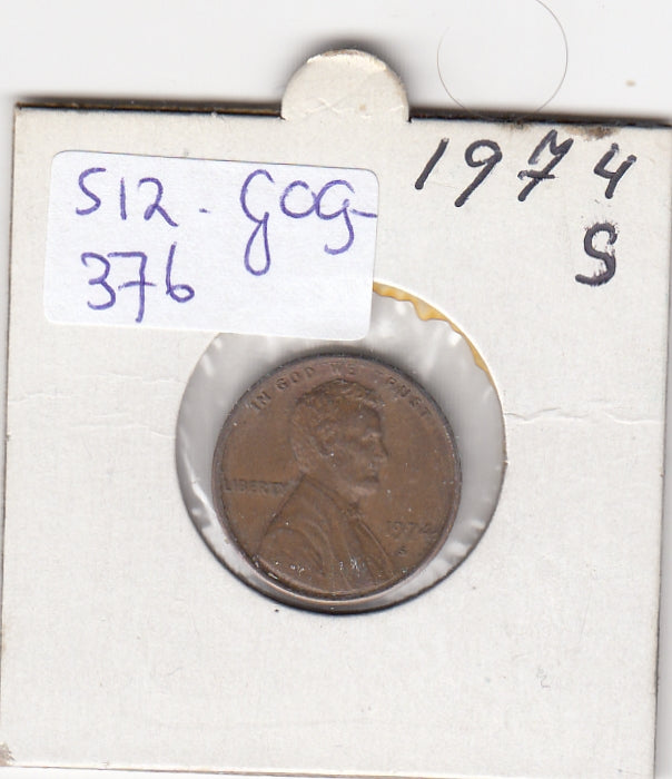 S12-G09-0376 Verenigde Staten 1 cent 1974 S KM# 201 VF Lincoln Cent
