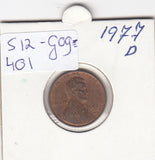S12-G09-0401 Verenigde Staten 1 cent 1977 D KM# 201 VF Lincoln Cent