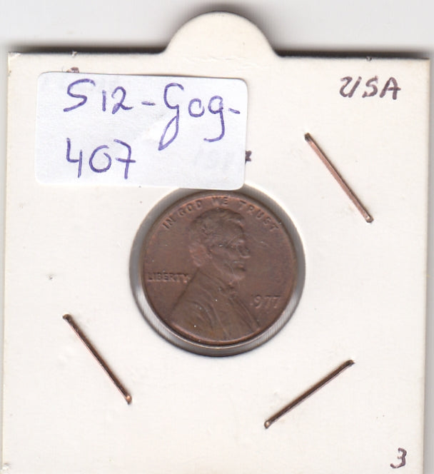 S12-G09-0407 Verenigde Staten 1 cent 1977  KM# 201 XF Lincoln Cent