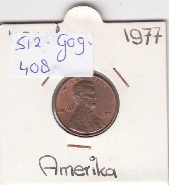 S12-G09-0408 Verenigde Staten 1 cent 1977  KM# 201 XF Lincoln Cent