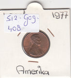 S12-G09-0408 Verenigde Staten 1 cent 1977  KM# 201 XF Lincoln Cent