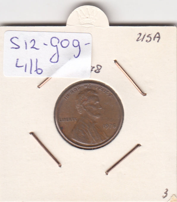 S12-G09-0416 Verenigde Staten 1 cent 1978 KM# 201 VF Lincoln Cent