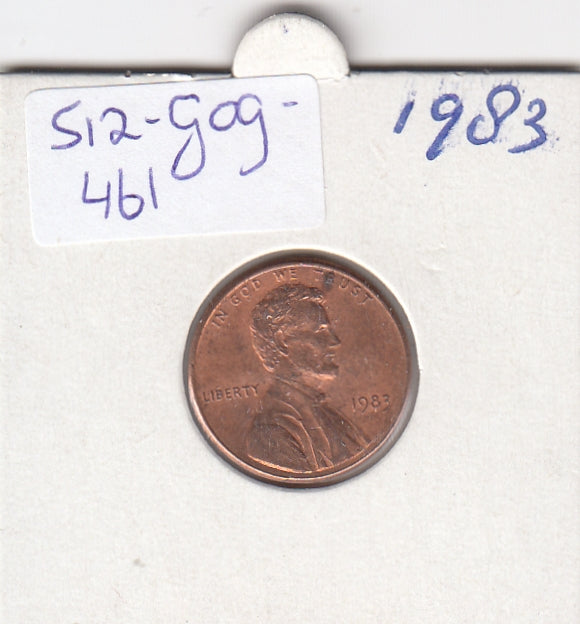S12-G09-0461 Verenigde Staten 1 cent 1983 KM# 201b XF Lincoln Cent