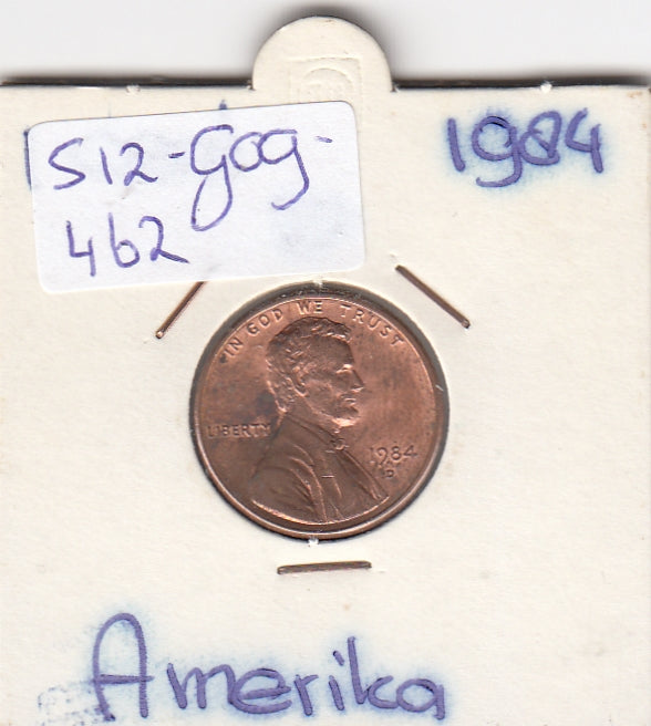 S12-G09-0462 Verenigde Staten 1 cent 1984 D KM# 201b XF Lincoln Cent