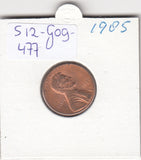 S12-G09-0477 Verenigde Staten 1 cent 1985 KM# 201b XF Lincoln Cent